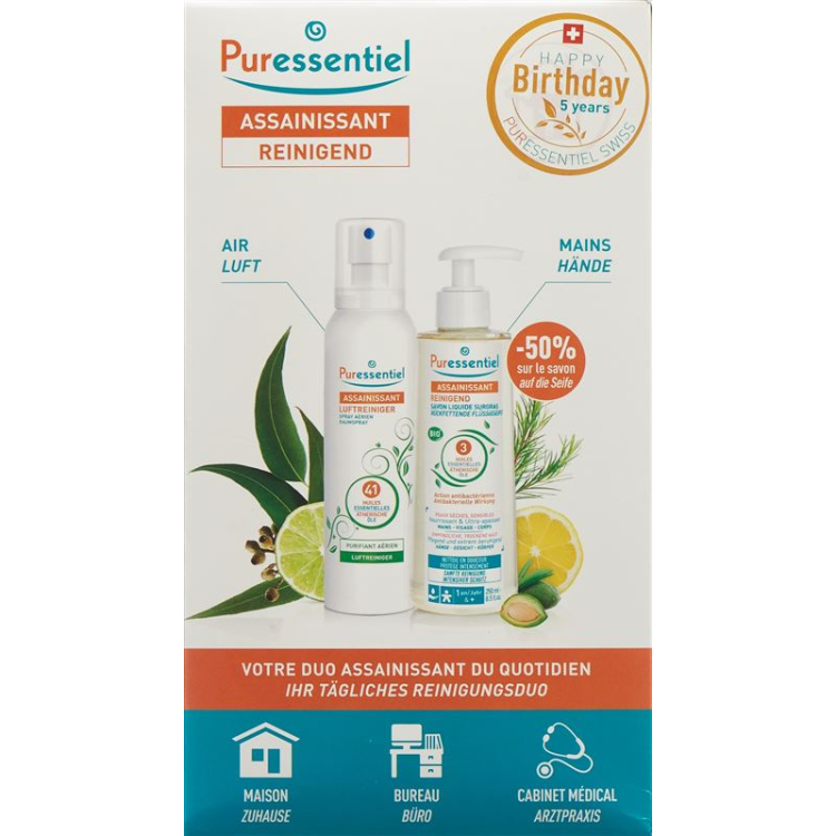 Puressentiel Reinigend Box Luftspray 200ml + Flüssigseife 250ml