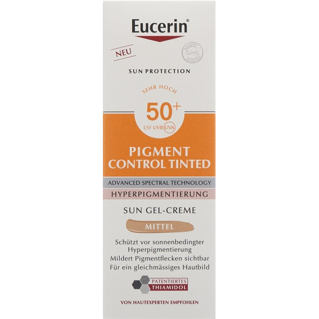 Eucerin SUN Face Pigment Control fluid getönt Medium LSF50+ Disp 50 ml