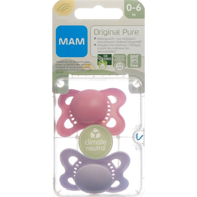 MAM Original Nuggi Pure Rubber 0-6 months 2 pcs