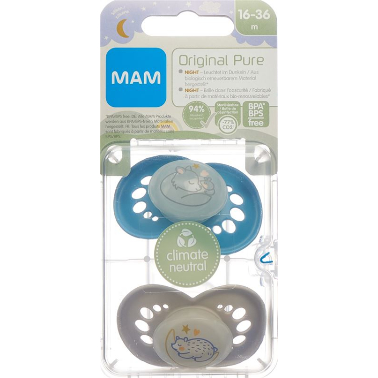 MAM Night Nuggi Pure Silikon 16-36m