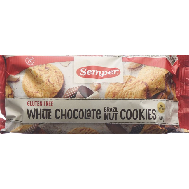 Semper White Chocolat Brazil Nut Cookies gluten free 150 g