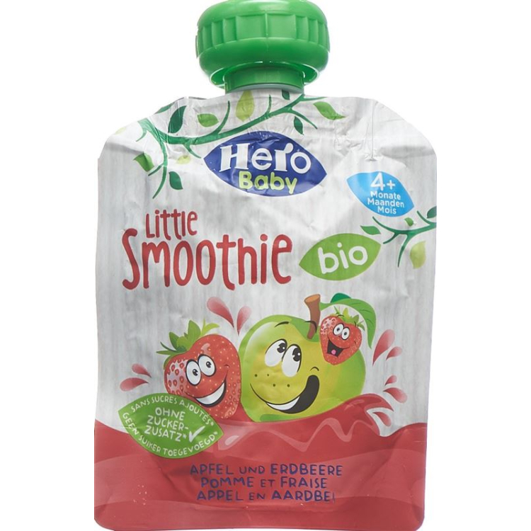 Hero Baby Organic Smoothie Apple Strawberry 4 x 90 g