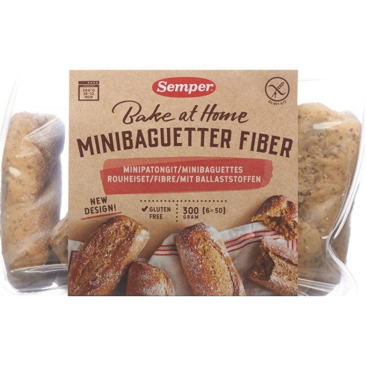 Semper Mini Stokbrood Vezel glutenvrij 6 x 50 g