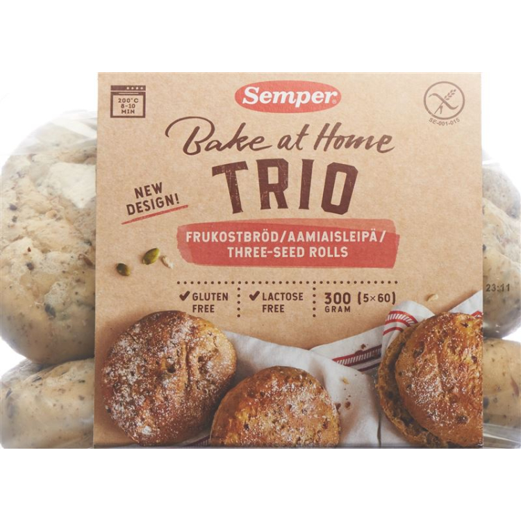 Semper Trio Glutenvrije Driekernige Rolletjes 5 x 60 g