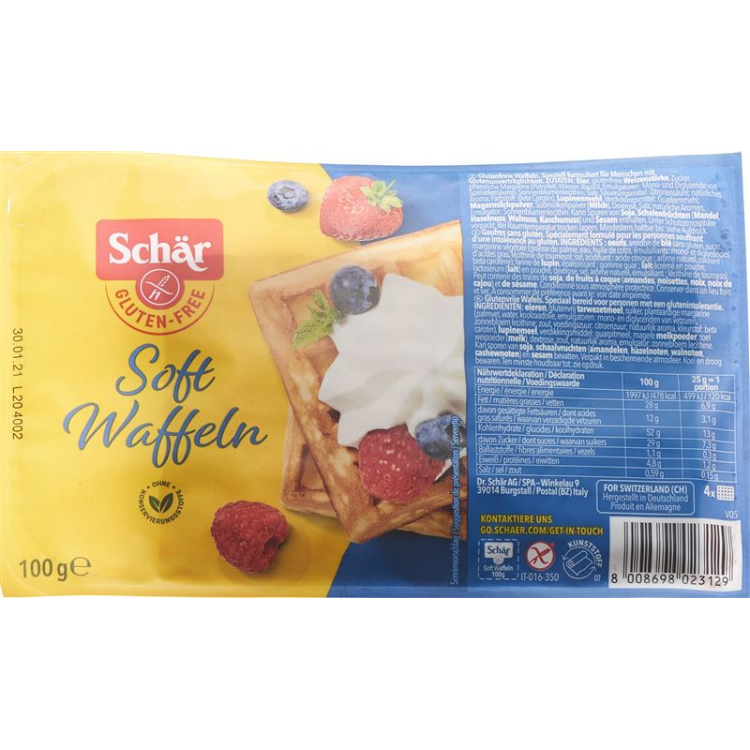 Schär soft waffles gluten free 100 g