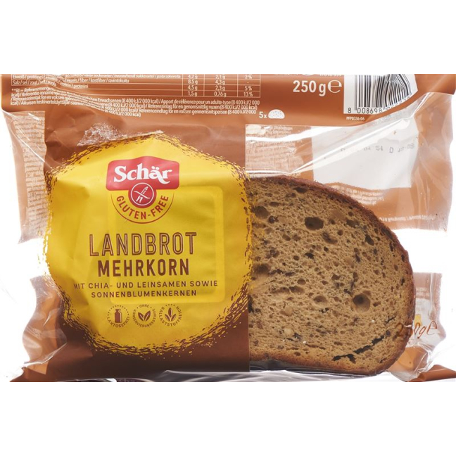Schär Country Bread Multigrain Gluten Free 250 g
