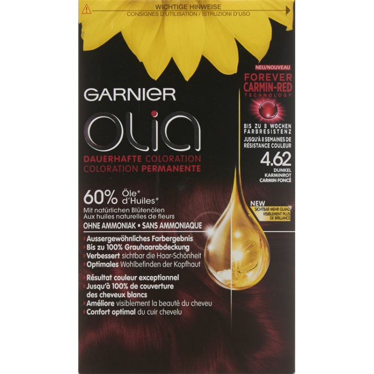 Colore dei capelli Olia 4.62 granato scuro