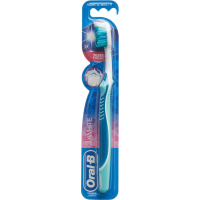 מברשת שיניים לבנה oral-b 3d 35 ראש בינוני קצר