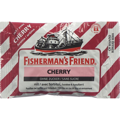 Fisherman's friend שקית לכסניות דובדבנים ללא סוכר 25 גרם