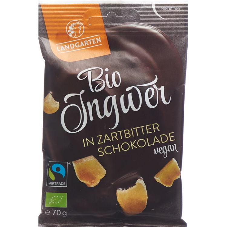 Landgarten Gember in Pure Chocolade Bio Fairtrade 70 g