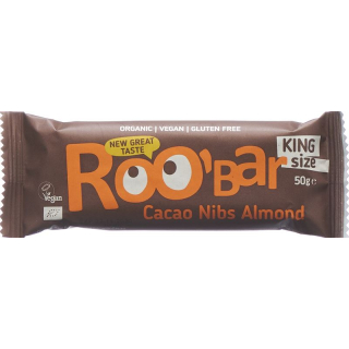 „Roobar Raw Bar“ kakavos skiltelės ir migdolai 16 x 50 g