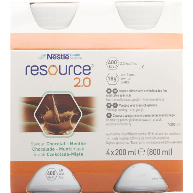 Resource 2.0 chocolate mint 24 x 200 ml