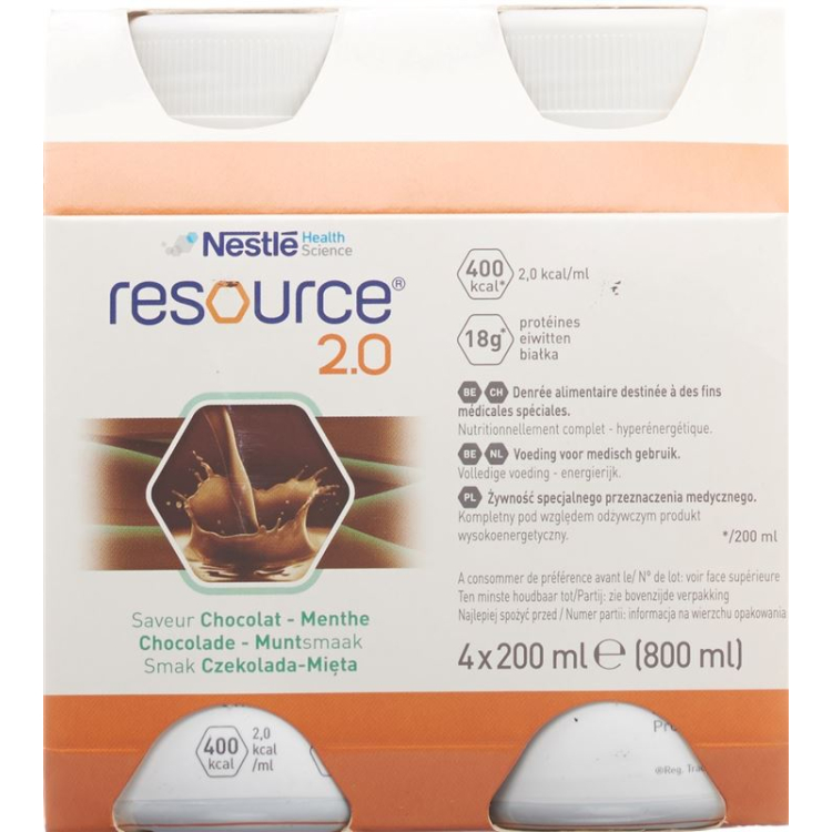 Resource 2.0 chocolate mint 4 x 200 ml