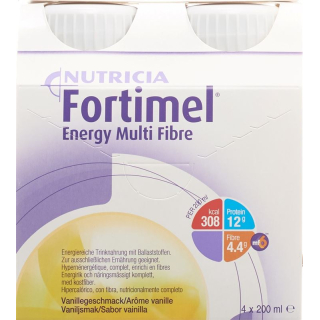 Fortimel Energy Multi Fiber Vanilla 4 Steklenice 200 ml