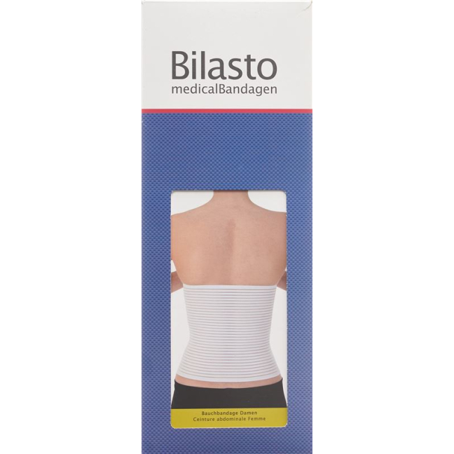 Bilasto abdominal bandage ladies XL White with Micro-Velcro