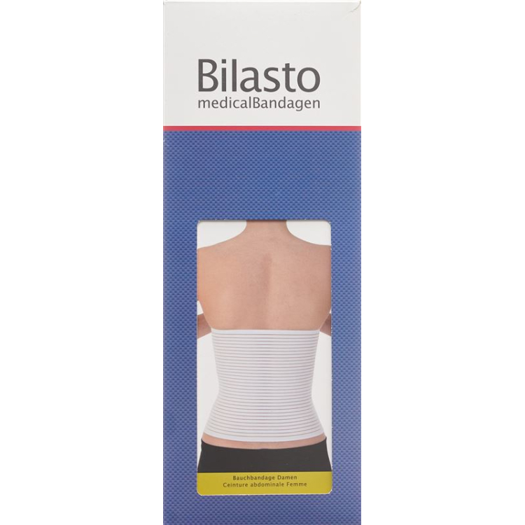 Bilasto abdominal bandage ladies M White with Micro-Velcro