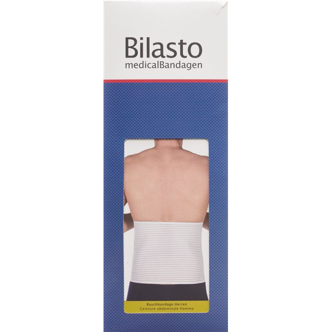 Bilasto abdominal bandage men's S white with micro-velcro fastener