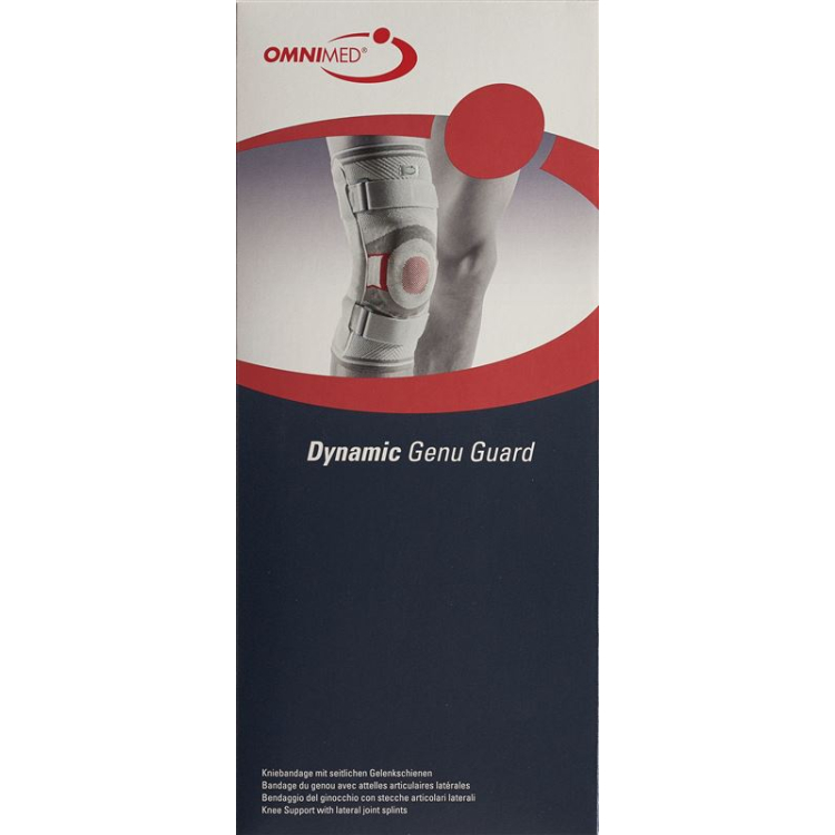 Omnimed Dynamic Genu Guard 膝包帯 XXL、関節式副子付き