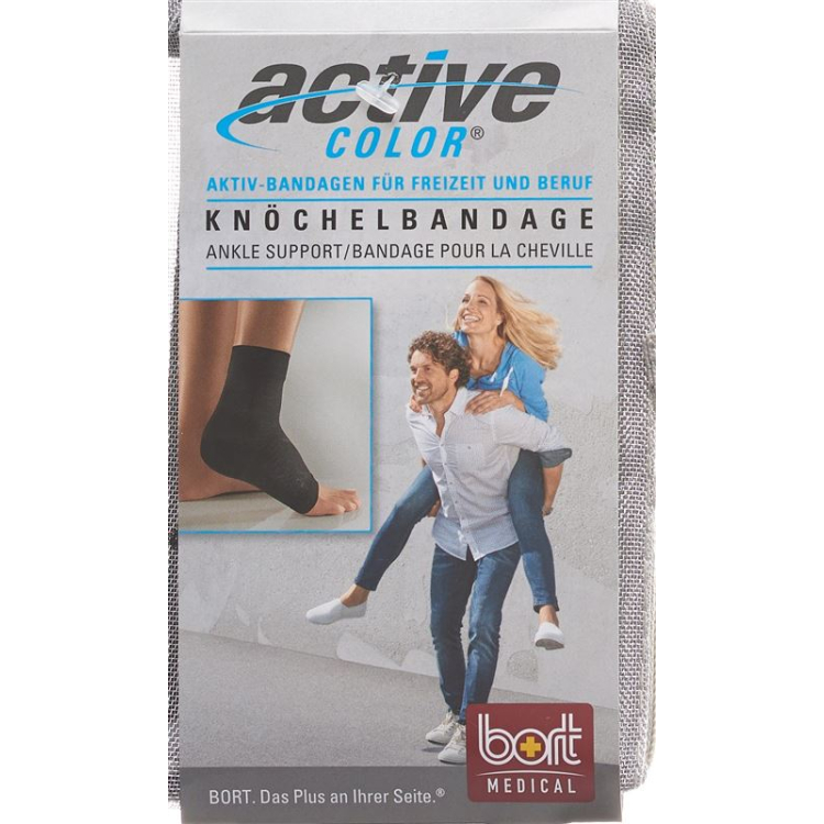 Bort ActiveColor ضمادة للكاحل مقاس L + 23 سم أسود