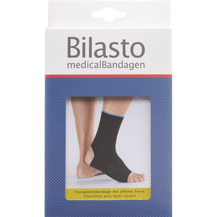 Bilasto ankelbandage M häl öppen svart/blå