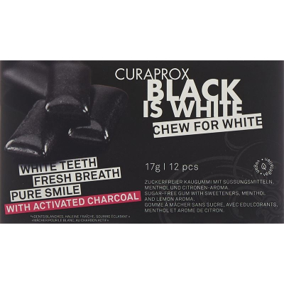 CURAPROX BLACK IS WHITE CHEWING GUM BLIST 1