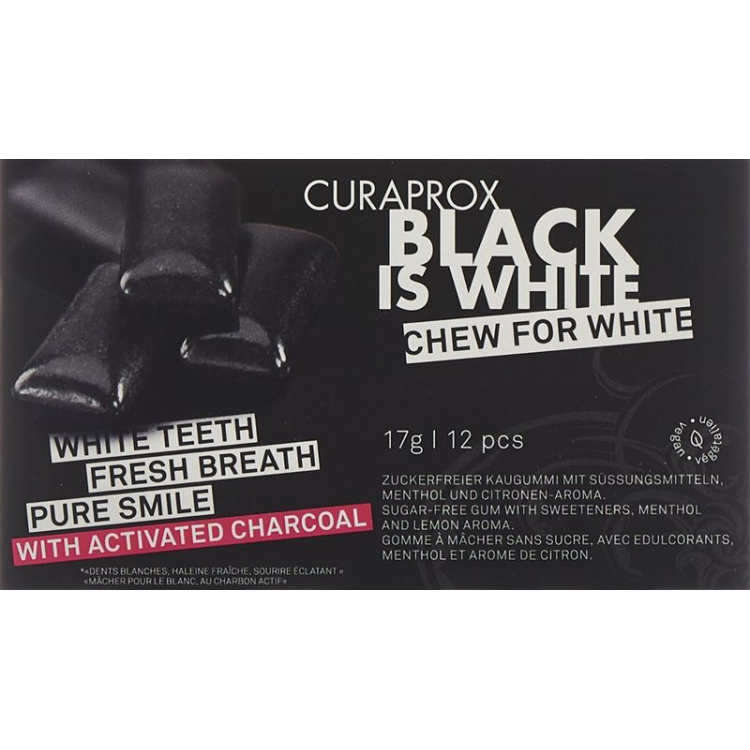 CURAPROX Black ialah White Kaugummi