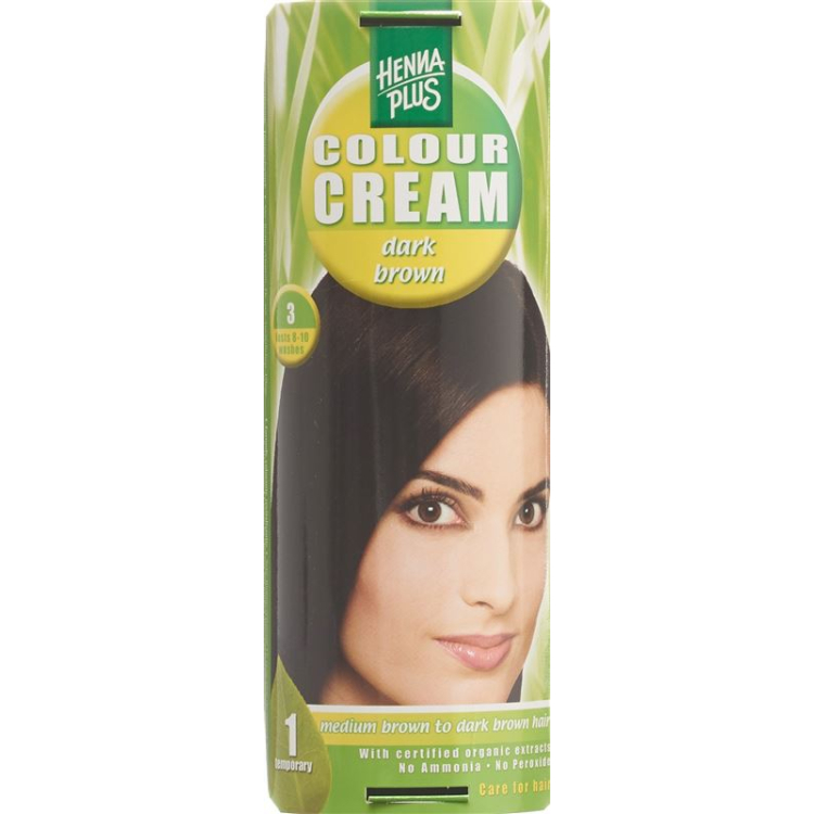 Henna Plus Color Creme 3 castanho escuro 60 ml