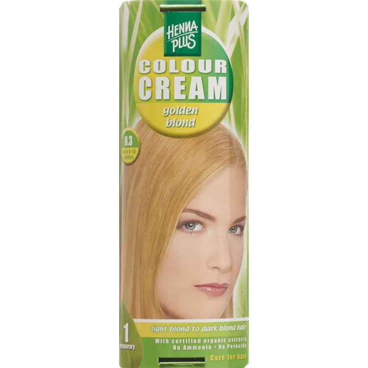 Henna Plus Color Cream 8.3 золотистий блондин 60 мл