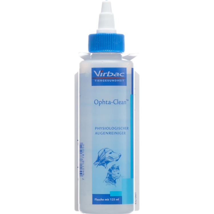 Ophta Clean ដំណោះស្រាយសរីរវិទ្យាសម្រាប់សត្វឆ្កែ/ឆ្មា ដប 125 មីលីលីត្រ