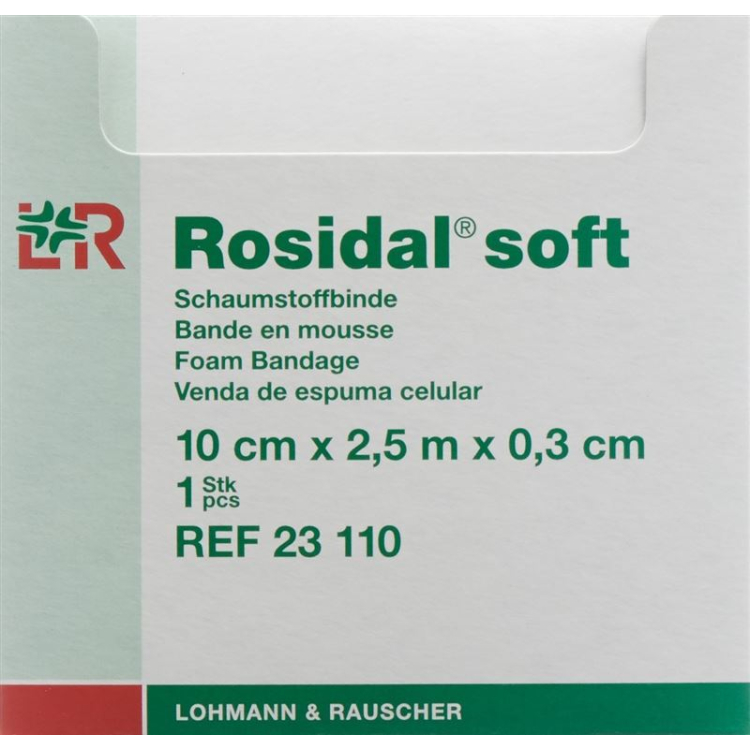 Rosidal ソフトフォーム包帯 2.5mx10cmx0.3cm