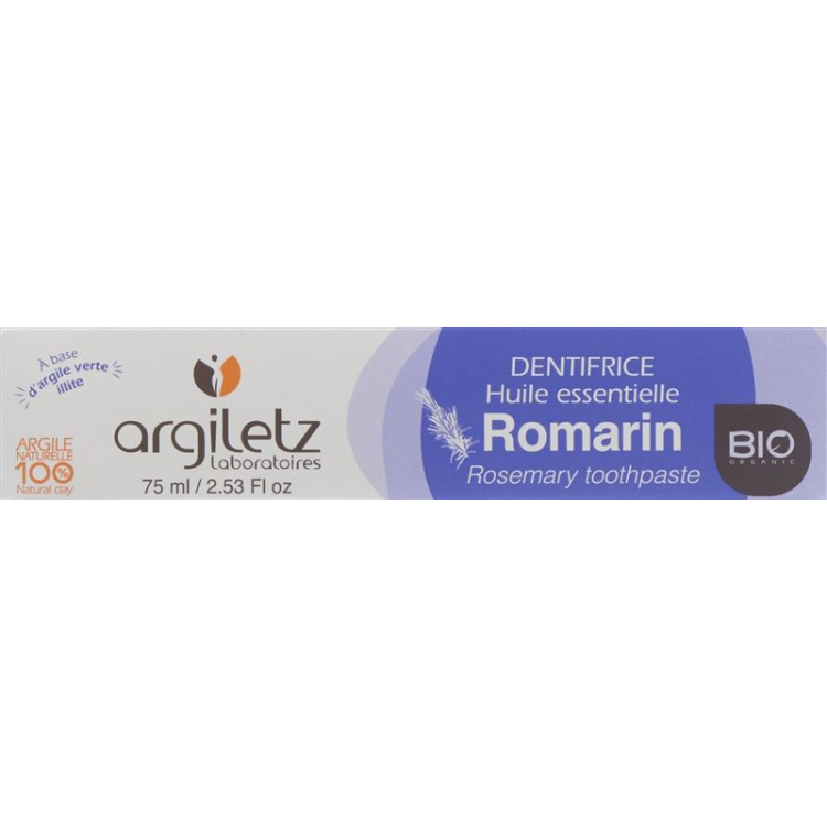 Argiletz tandpasta rozemarijn bio 75 ml