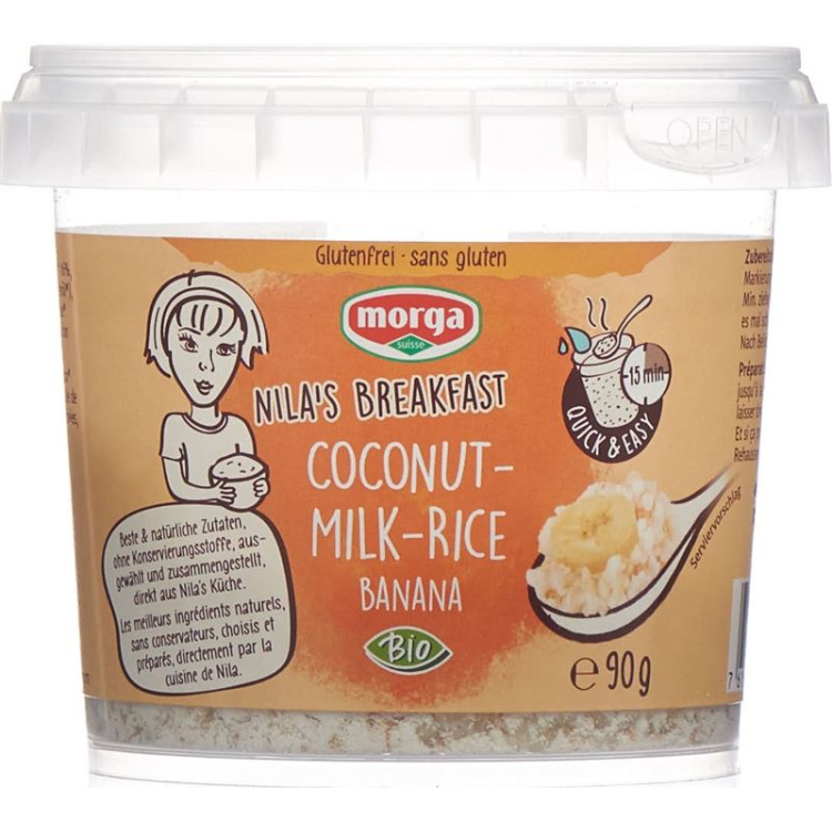 Morga coconut milk rice banana Gluten Free Organic Ds 90 g