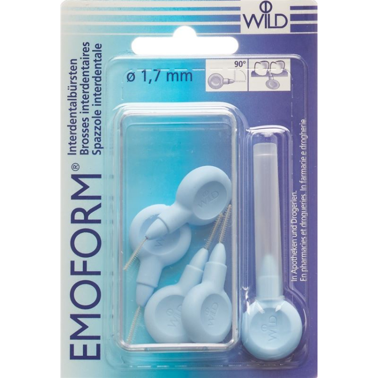 Kuas interdental emoform 1,7mm biru muda 5 pcs