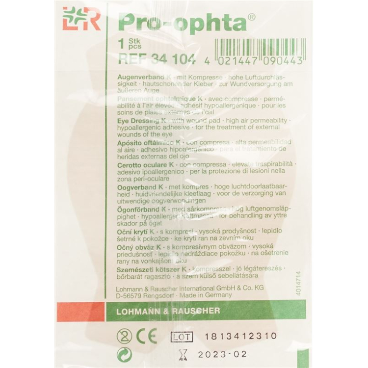 Pro Ophta K venda ocular color piel a prueba de luz