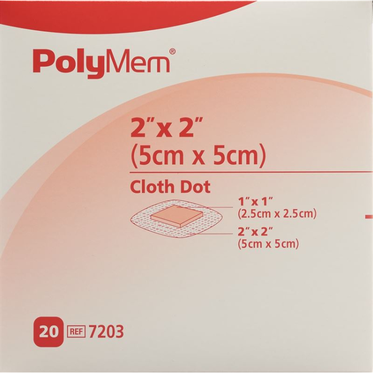 POLYMEM ADHESIVE រុំរបួស 5x5cm fleece st 20 x