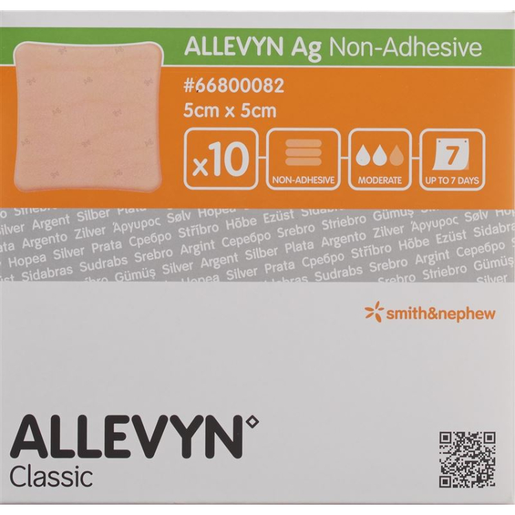 Allevyn Ag Non-Adhesive Luka Kompres 5x5cm 10 pcs