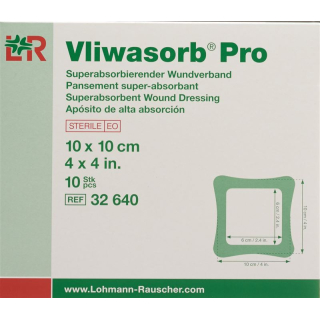 Vliwasorb Pro provides superabsorbent wound dressing 10x10cm 10 pcs