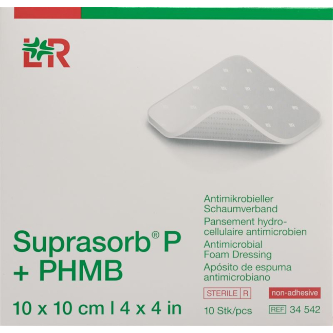 Suprasorb P + PHMB antimicrobial foam dressing 10x10cm 10 pcs