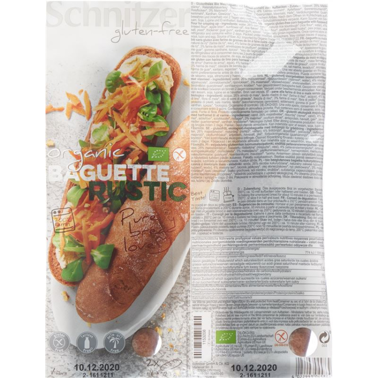 Schnitzer bio baguette rustic gluten free 320 g