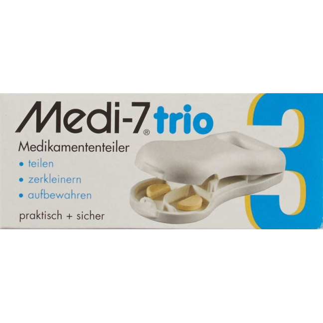 SAHAG Medi-7 Trio Tablet Divider White