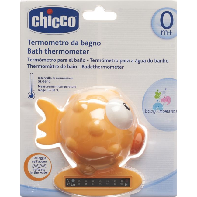 Chicco Bath thermometer Globe Fish ពណ៌ទឹកក្រូច 0m+