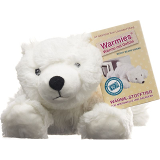 WARMIES peluche riscaldante a forma di orso polare. ripieno di lavanda. confezione rimovibile