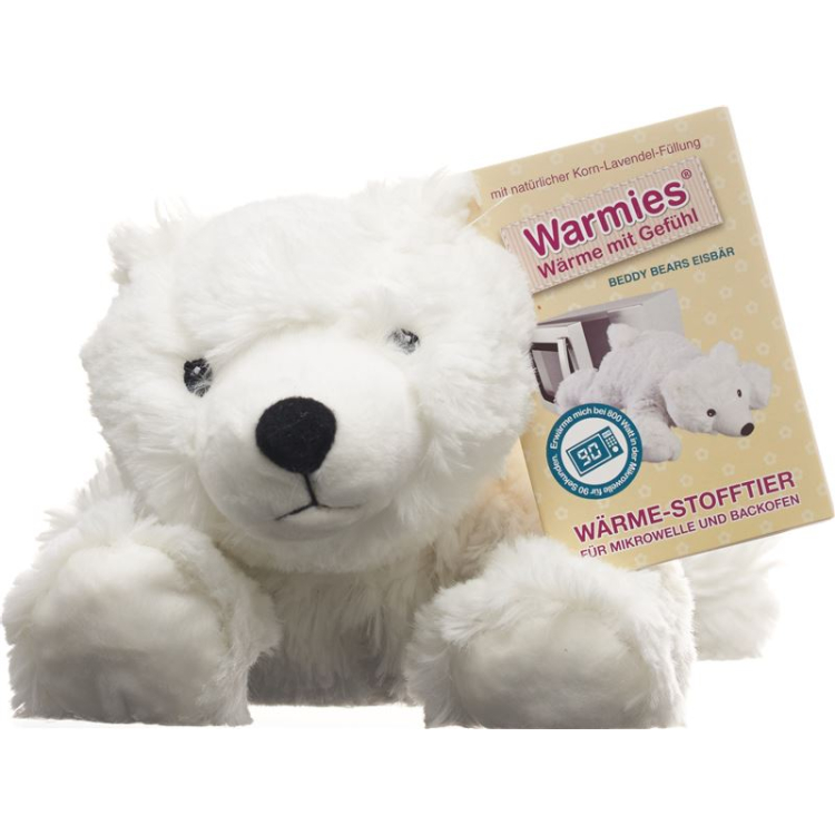 WARMIES Wärme-Stofftier Eisbär. Lavendel-Füllung. removable pack