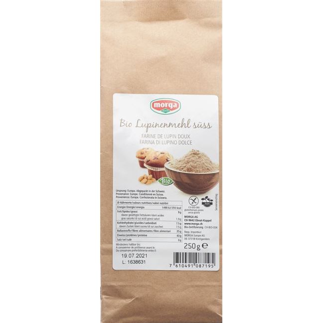 Morga sweet lupine flour organic gluten free 250 g