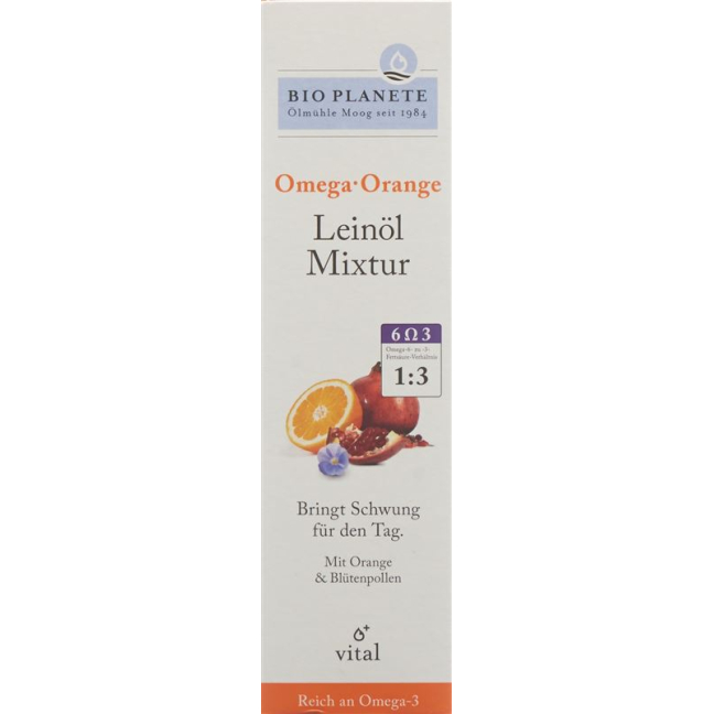 Bio Planète Omega Apelsinų sėmenų aliejaus mišinio buteliukas 100 ml