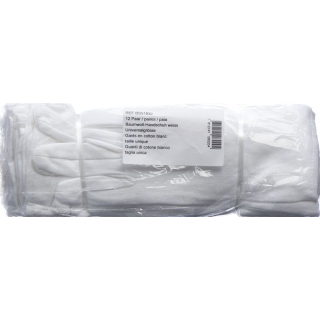 SALZMANN guantes algodón blanco talla única 12 pares