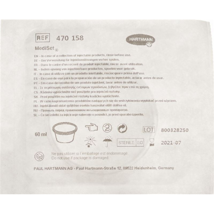 Mediset satellite dish 60ml sterile