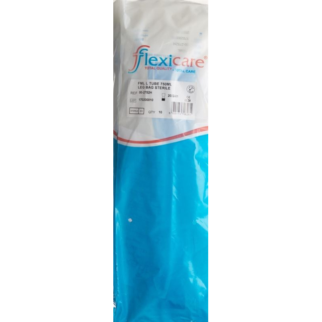 Flexicare торбичка за урина 750 мл 30 см дренажен възвратен клапан 10 бр.