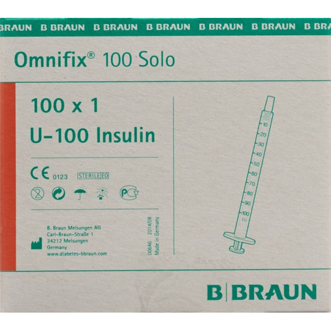 B. Braun Omnifix 100 Insuliini 1ml Solo L 100 Stk