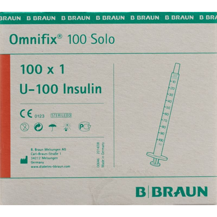 B. Braun Omnifix 100 Инсулин 1мл соло L 100 Stk